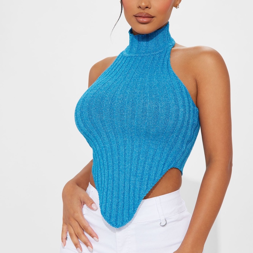 Blue sweater top. Fashion Nova size S new with tags
